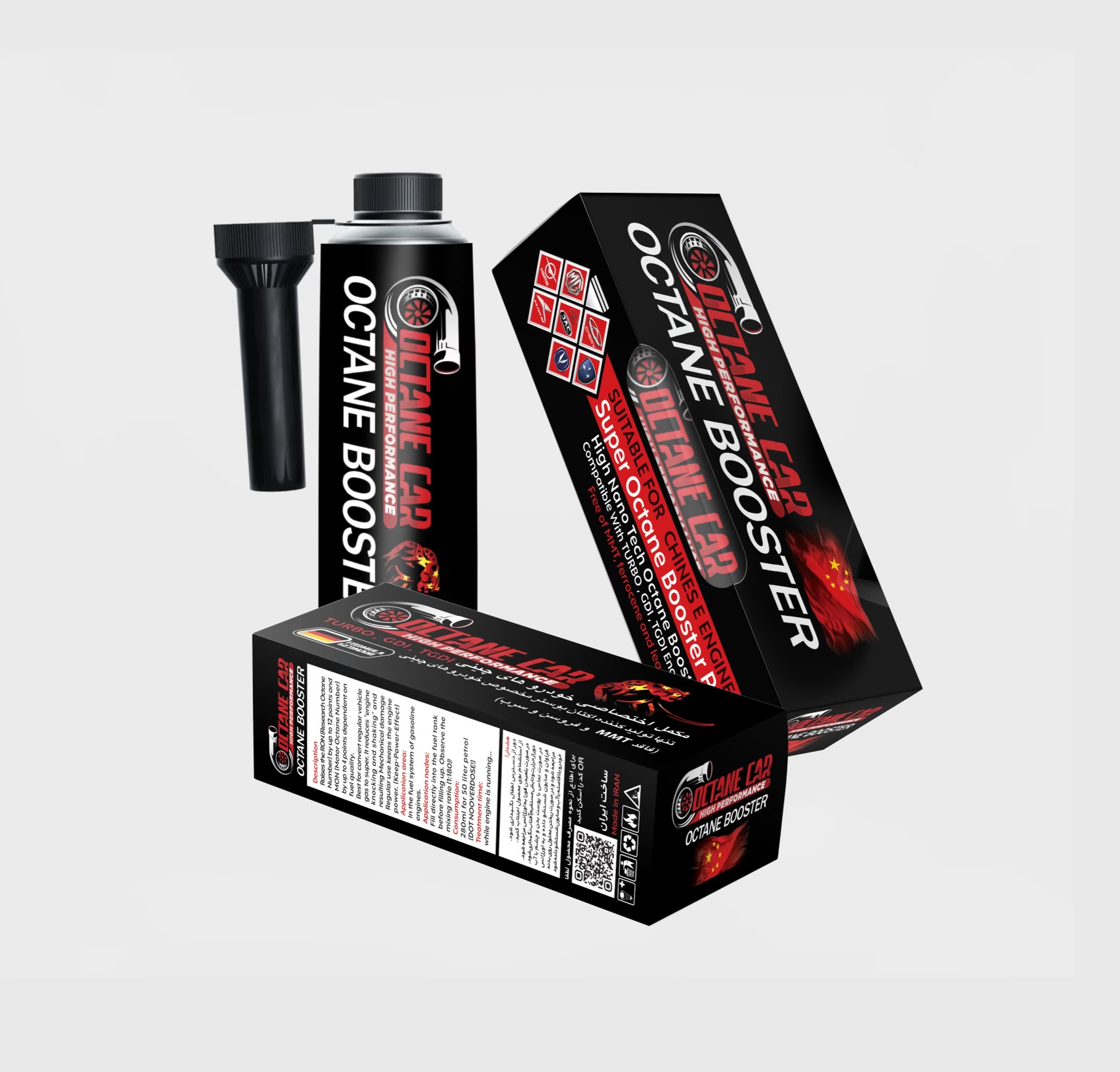 پکیج ۶ عددی اکتان کار مشکی(خودرو چینی)